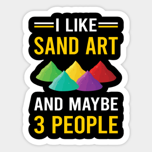 3 People Sand Art Sticker